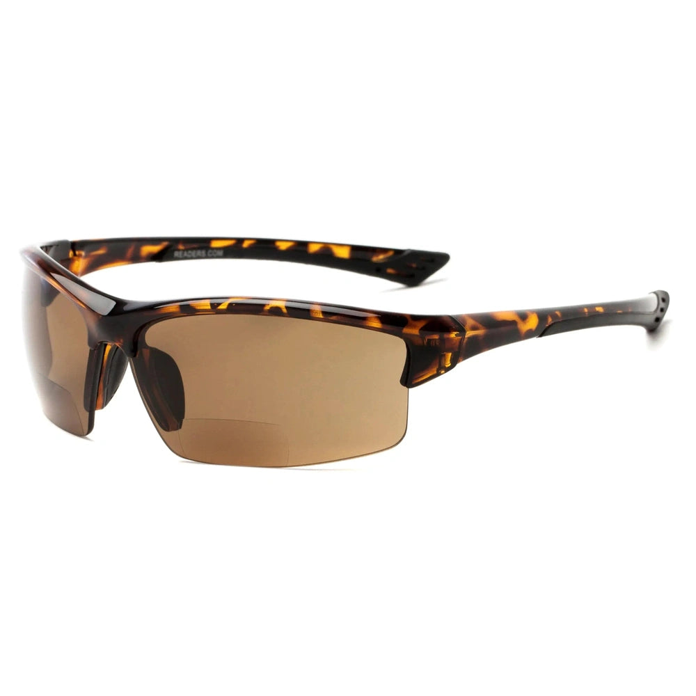 Unisex Bifocal Reading Sunglasses, Semi-Rimless Sporty Frame, UV Protection, Outdoor All-Day Wear – The Roster