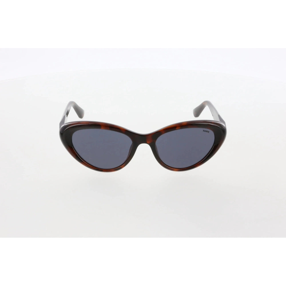 Women's Slim Sunglasses, Brown Bone Frame, Smoked Organic Lenses, Lightweight All-Day Wear – HAWK 2165 02