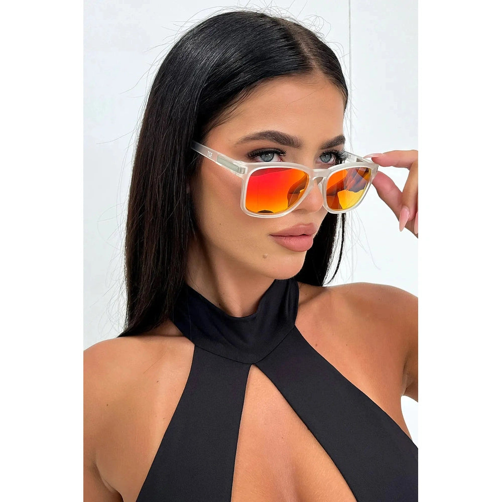 Unisex Sunglasses, Bold Red Frame, Full UV Protection, Lightweight All-Day Casual & Formal Wear – Alba