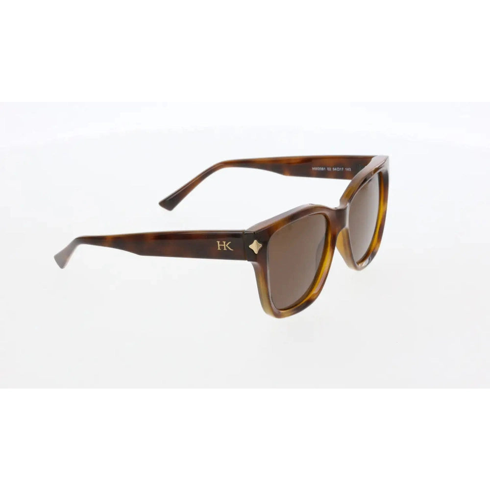 Women's Geometric Sunglasses, Brown Bone Frame, Lightweight All-Day UV Protection – HAWK SUN 2081 02