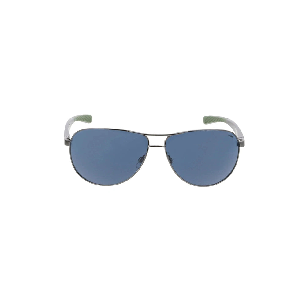Men's Geometric Sunglasses, Gunmetal Frame, Blue Organic Lenses, All-Day UV Protection – HAWK 2112 02