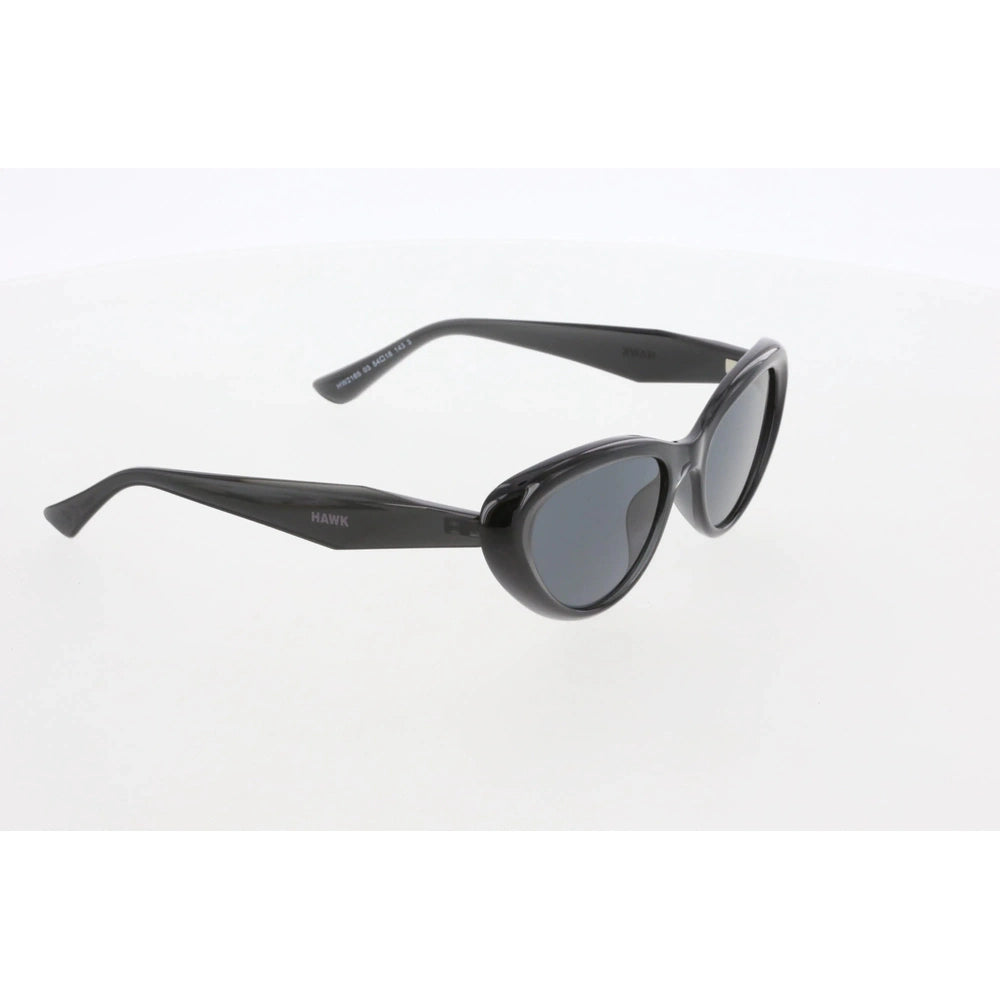 Women's Slim Sunglasses, Black Bone Frame, Smoked Organic Lenses, Lightweight All-Day Wear – HAWK 2165 03