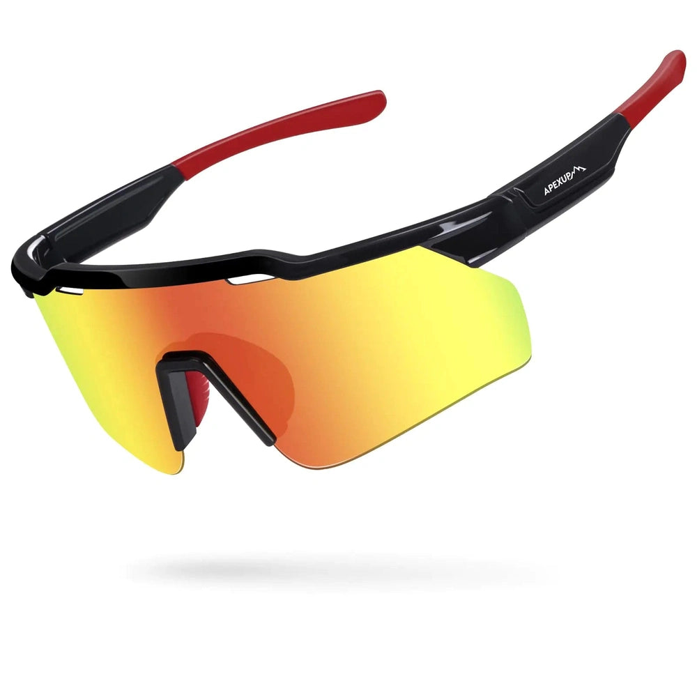 Unisex Polarized Sports Sunglasses, TR90 Frame, UV400 Anti-Fog Hydrophobic Lenses, All-Day Outdoor Comfort – APEXUP