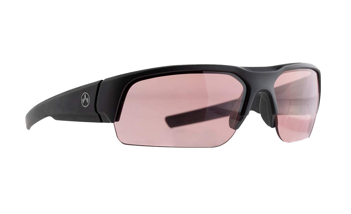 Magpul Rimless Ballistic Sunglasses, Z87+ Interchangeable Lens Eyewear, Black Rose