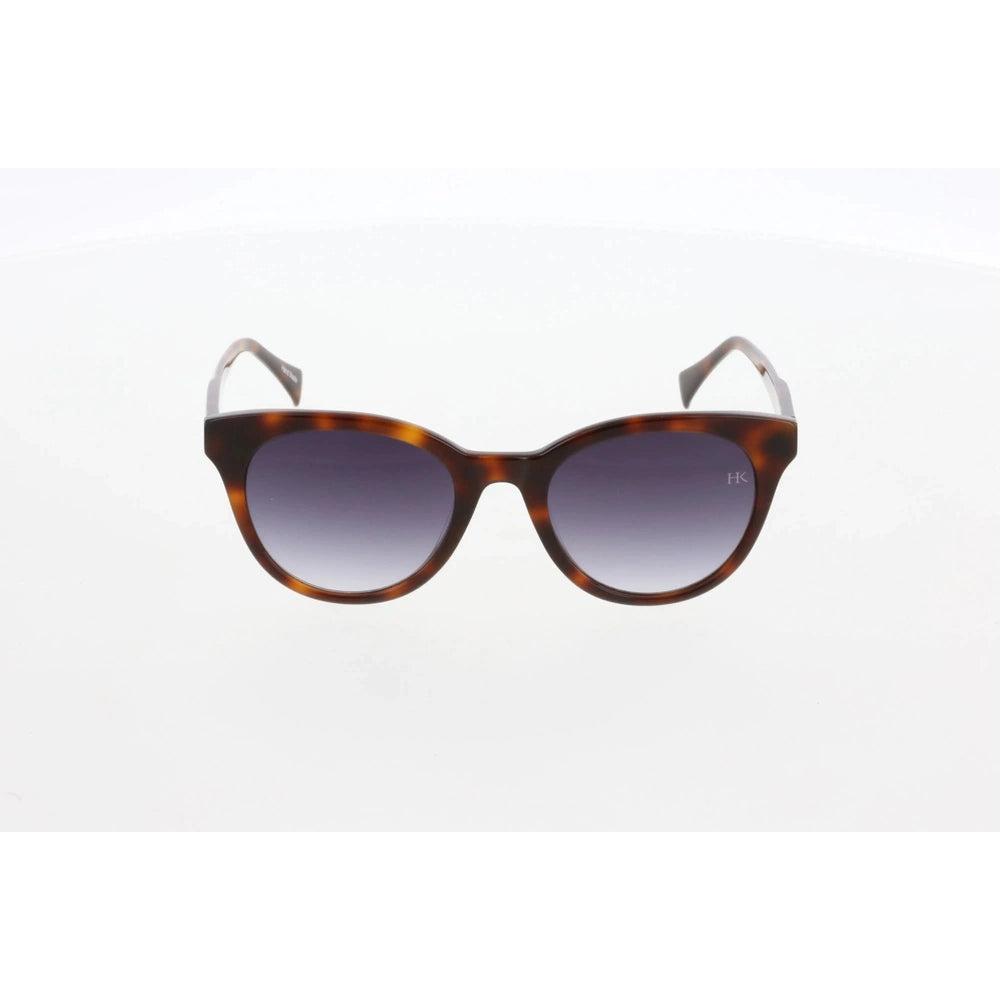 Women's Geometric Sunglasses, Brown Bone Frame, Blue Gradient Lenses, All-Day UV Protection – HAWK 2194 02