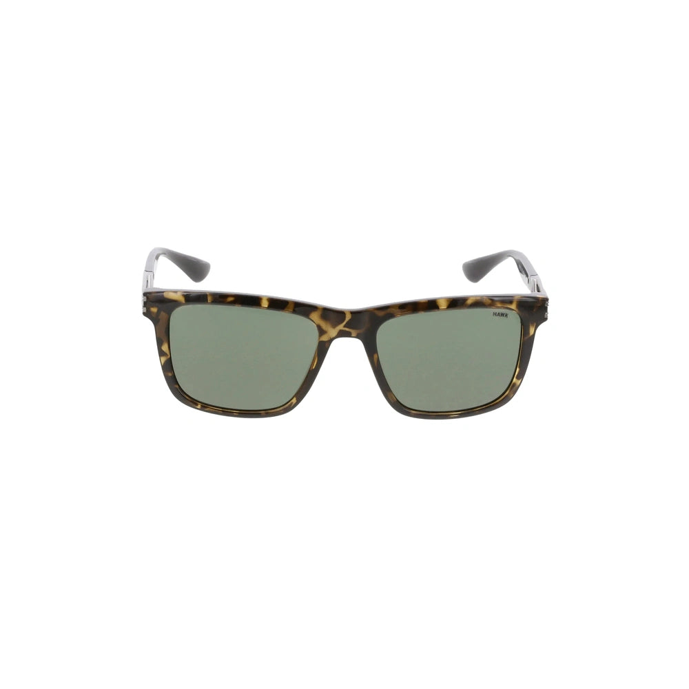 Men's Geometric Sunglasses, Brown Bone Frame, Green Organic Lenses, All-Day UV Protection – HAWK Hawk 2121 02