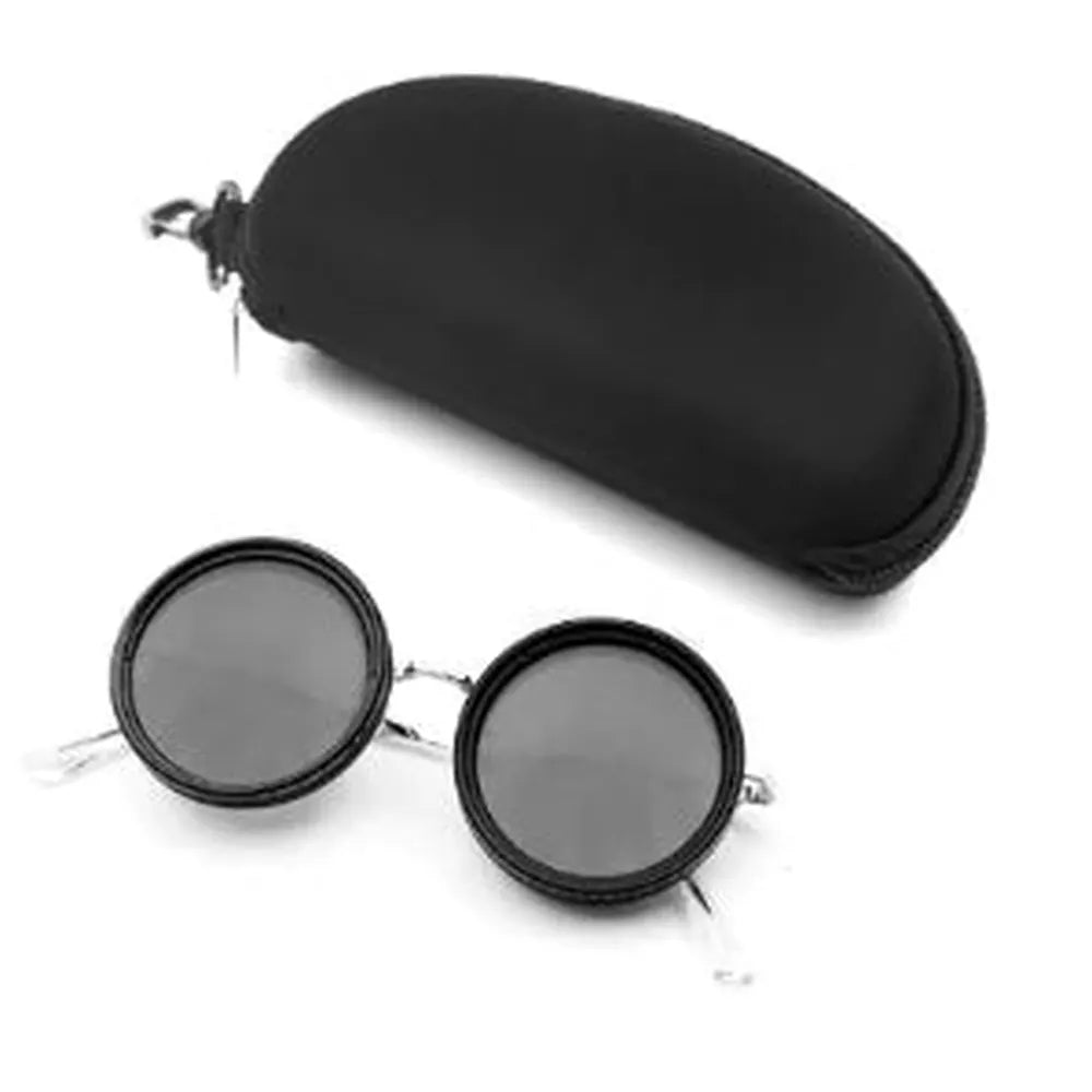 Unisex Handcrafted Round Sunglasses, Lightweight Plastic Frame, UV Protection, Artisan Design - LUXOM