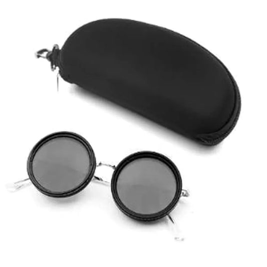 Unisex Handcrafted Round Sunglasses, Lightweight Plastic Frame, UV Protection, Artisan Design - LUXOM