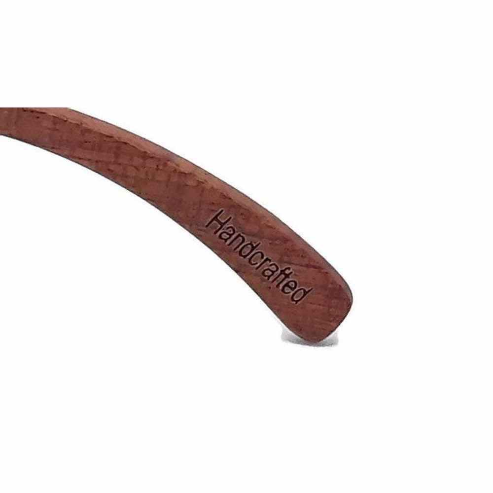 100% Real Brazilian Pear Sandalwood Sunglasses With Ice Blue Lenses - Engleberts