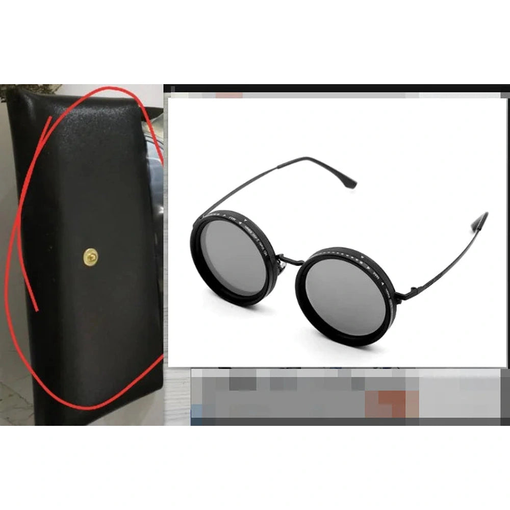 Unisex Handcrafted Round Sunglasses, Lightweight Plastic Frame, UV Protection, Artisan Design - LUXOM